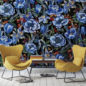 Tapeta Mural Marburg Smart Art 46720 kwiaty niebieskie