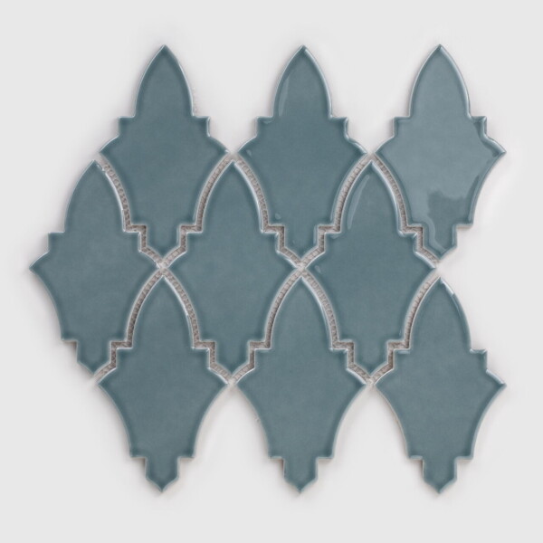 Raw Decor Arabeska Shield Teal Blue 22,4×27,1 cm Mozaika