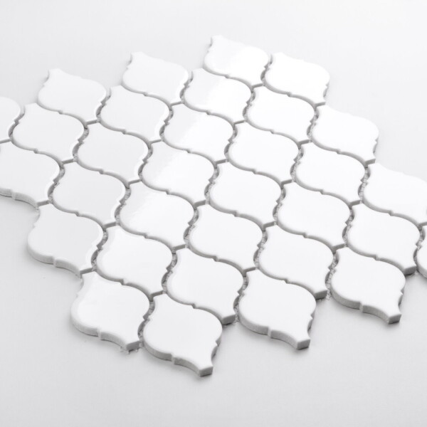 Raw Decor Arabeska Mała Biała Szkliwiona 28,2×25,2 cm Mozaika