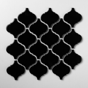 Raw Decor Arabeska Duża Czarna Szkliwiona 25,2x27,5 cm Mozaika