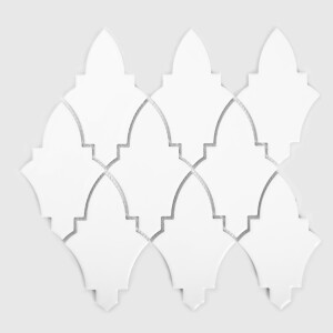 Raw Decor Arabeska Shield White Szkliwiona 22,4x27,1 cm Mozaika