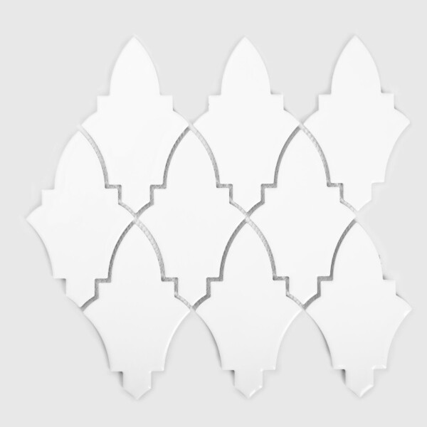 Raw Decor Arabeska Shield White Szkliwiona 22,4×27,1 cm Mozaika