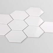 Raw Decor Heksagon XL Biały Szkliwiony 25,6×29,5 cm Mozaika