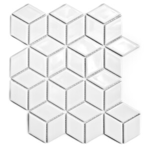 Raw Decor Diamont White Star Szkliwiony 30,5x26,5 cm Mozaika