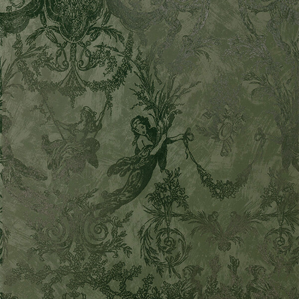 Serenissima Chromagic Toile De Jouy Olive RTT. 60×120 cm 1074155