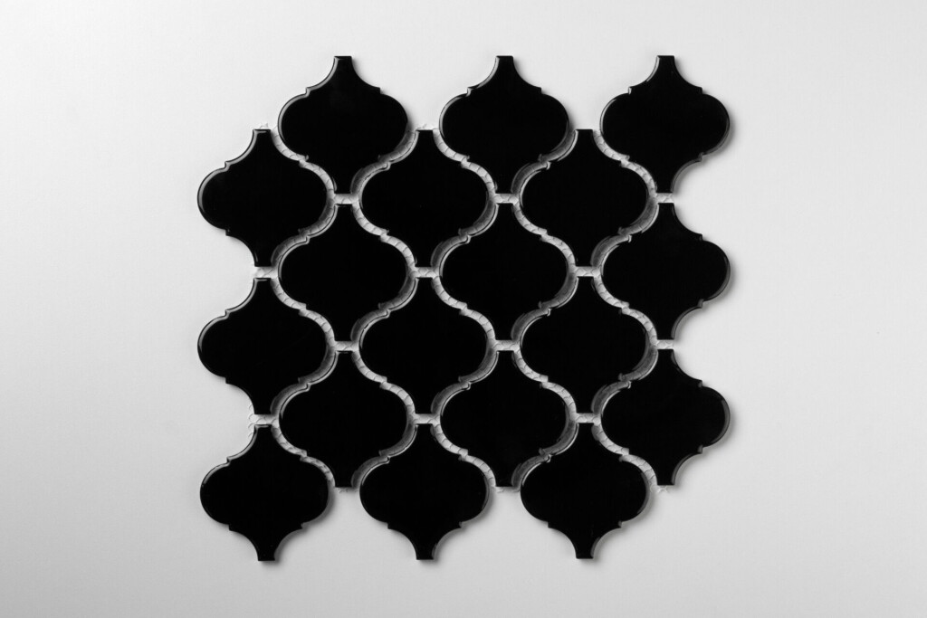 Raw Decor Arabeska Duża Czarna Szkliwiona 25,2x27,5 cm Mozaika