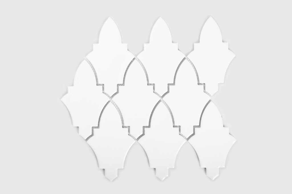 Raw Decor Arabeska Shield White Szkliwiona 22,4x27,1 cm Mozaika