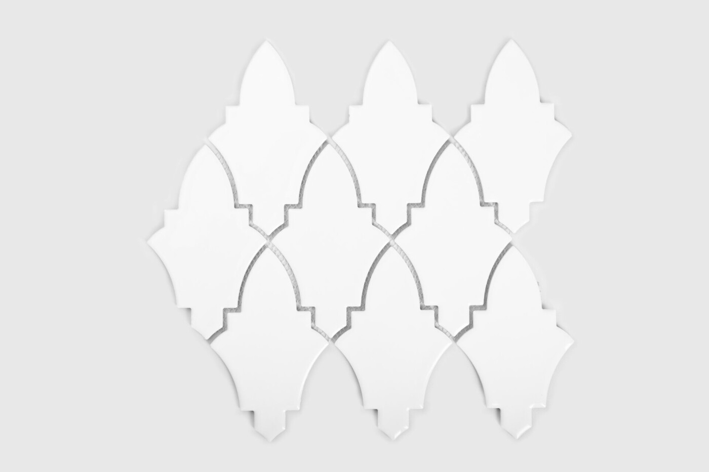 Raw Decor Arabeska Shield White Szkliwiona 22,4x27,1 cm Mozaika