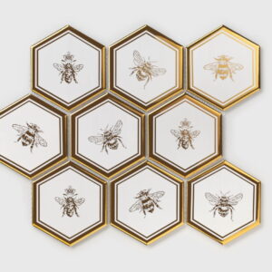 Raw Decor Heksagon XL Queen Bee Gold 25,6x29,5 cm Mozaika