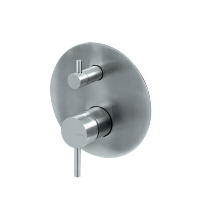 Bateria natryskowa podtynkowa 2 wyjściowa Tiber Steel V17142