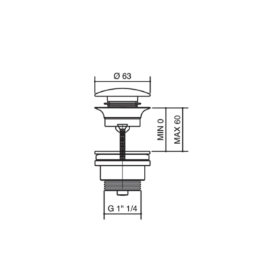 Vicario korek do umywalki Klik-Klak 050CL INOX - obrazek 2