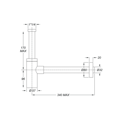 Vema Tiber Steel Syfon umywalkowy Inox A770/INOX - obrazek 2