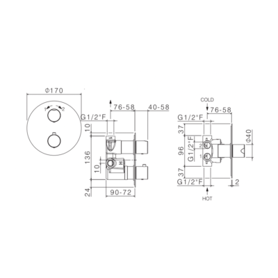 Vema Tiber Steel Bateria podtynkowa termostatyczna 2W Inox V08115 - obrazek 2