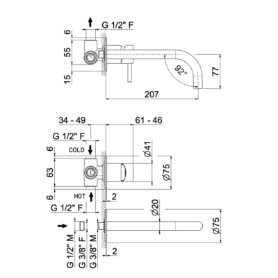 Vema Tiber Steel Bateria umywalkowa podtynkowa Inox V17050 - obrazek 2