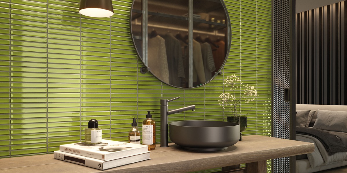 Barwolf Stripes Reed Green Glossy 29,6x29,9 cm KIT-23005 - obrazek 3